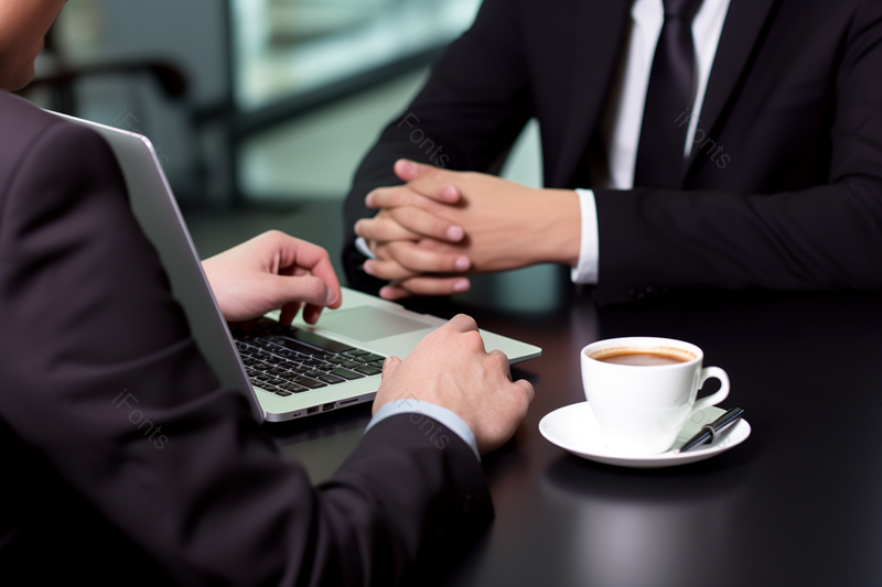 穿着西装的办公人士喝咖啡谈工作,高清,摄影图,摄影图片,图片大全,摄影图免费下载